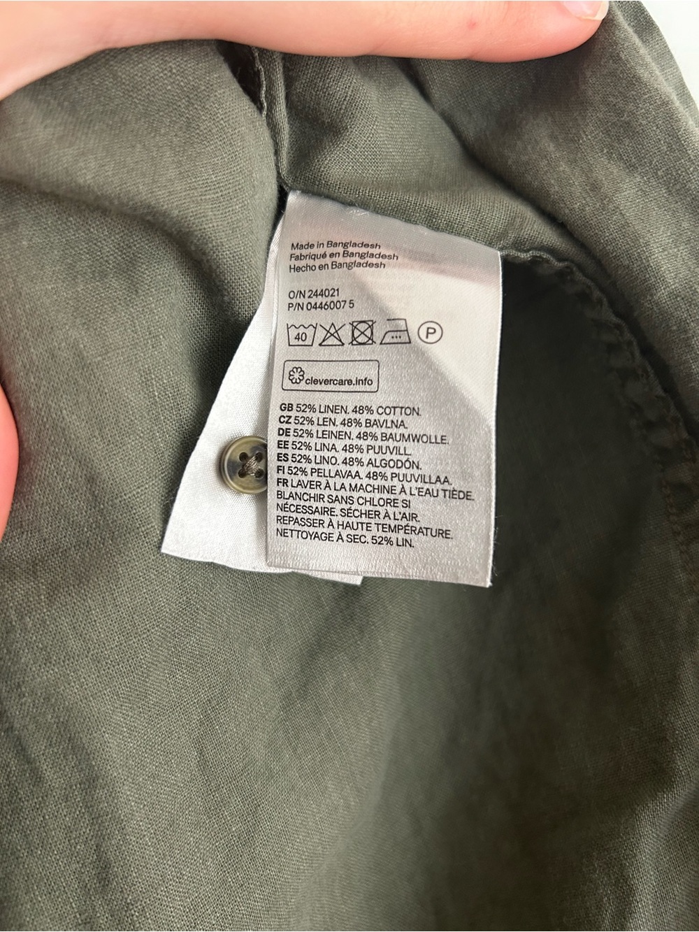 Olive Green Long Button-Up Women’s Shirt - Picture 5 of 11